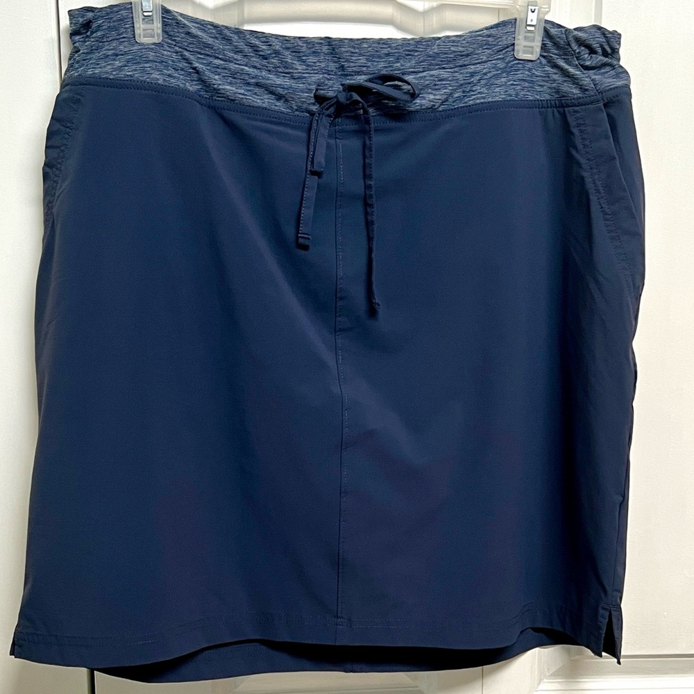 Duluth Trading Co Cadet Blue Gray A-Line Drawstring Skort Size 20
